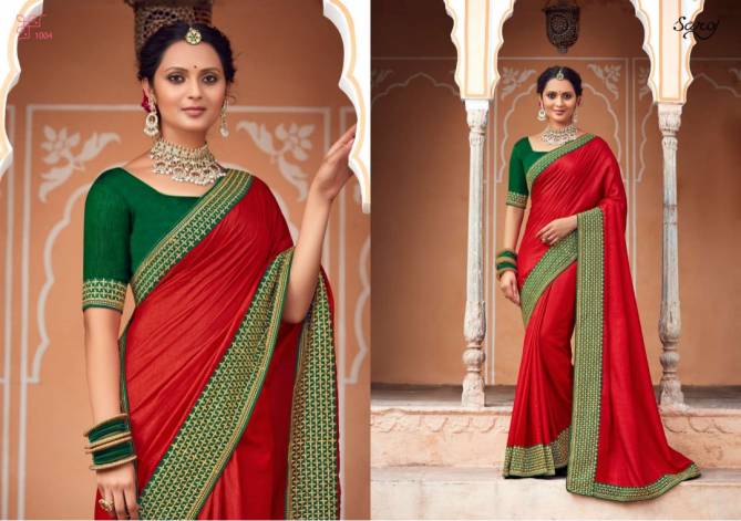Saroj Trinetra Ocassion Festive Wear Vichitra Silk Designer Latest Saree Collection